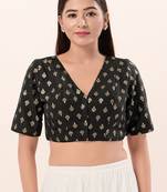 Muhenera Padded Brocade V-Neck Blouse