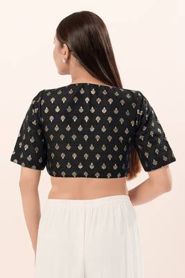 Muhenera Padded Brocade V-Neck Blouse 2