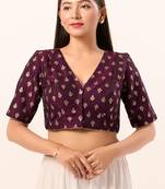 Muhenera Padded Brocade V-Neck Blouse