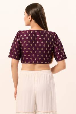Muhenera Padded Brocade V-Neck Blouse 2