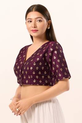 Muhenera Padded Brocade V-Neck Blouse 3