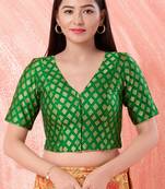 Muhenera Padded Brocade V-Neck Blouse