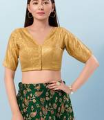 Muhenera Padded Brocade V-Neck Blouse