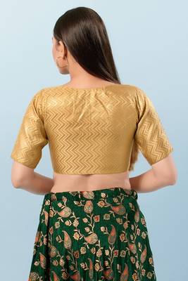 Muhenera Padded Brocade V-Neck Blouse 2