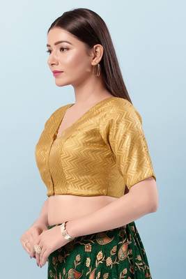 Muhenera Padded Brocade V-Neck Blouse 3