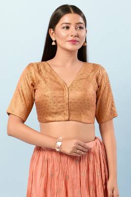 Muhenera Padded Brocade V-Neck Blouse 1