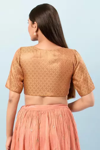 Muhenera Padded Brocade V-Neck Blouse