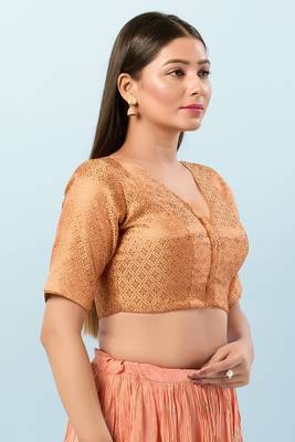 Muhenera Padded Brocade V-Neck Blouse 3