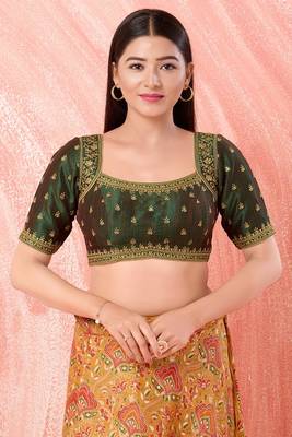 Muhenera Padded Mulbury Silk Square Neck Blouse 1