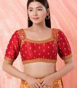 Muhenera Padded Mulbury Silk Square Neck Blouse