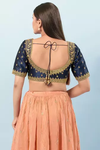 Muhenera Padded Mulbury Silk Square Neck Blouse