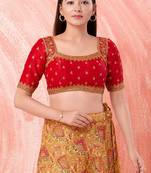 Muhenera Padded Mulbury Silk Square Neck Blouse