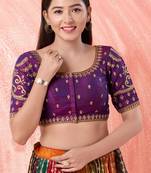 Muhenera Padded Dupion Silk Round Neck Blouse