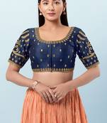 Muhenera Padded Dupion Silk Round Neck Blouse