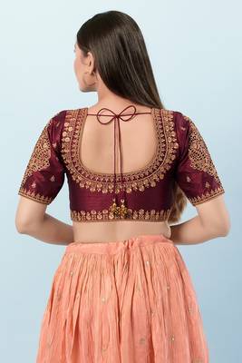 Muhenera Padded Silk Round Neck Blouse 2