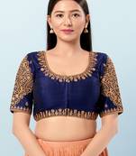 Muhenera Padded Silk Round Neck Blouse