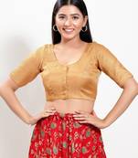 Muhenera Padded Brocade Round Neck Blouse