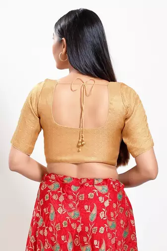 Muhenera Padded Brocade Round Neck Blouse