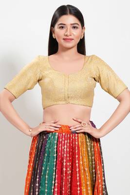 Muhenera Padded Brocade Round Neck Blouse 1