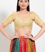 Muhenera Padded Brocade Round Neck Blouse