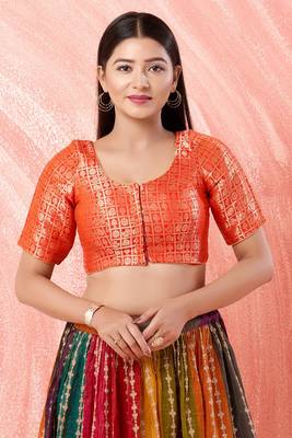 Muhenera Padded Brocade Round Neck Blouse 1