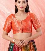 Muhenera Padded Brocade Round Neck Blouse