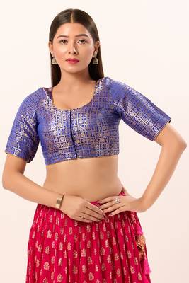 Muhenera Padded Brocade Round Neck Blouse 1