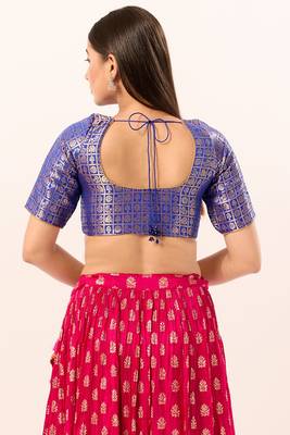 Muhenera Padded Brocade Round Neck Blouse 2