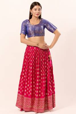 Muhenera Padded Brocade Round Neck Blouse 4