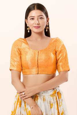 Muhenera Padded Brocade Round Neck Blouse 1