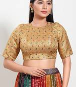Muhenera Padded Brocade Round Neck Blouse