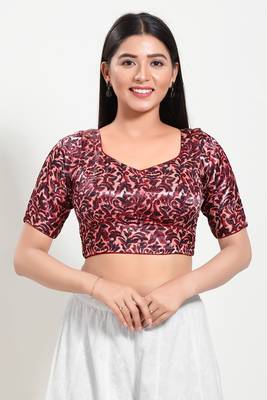 Muhenera Padded Silk Sweatheart Neck Blouse 1