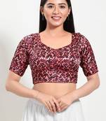 Muhenera Padded Silk Sweatheart Neck Blouse