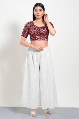 Muhenera Padded Silk Sweatheart Neck Blouse 4