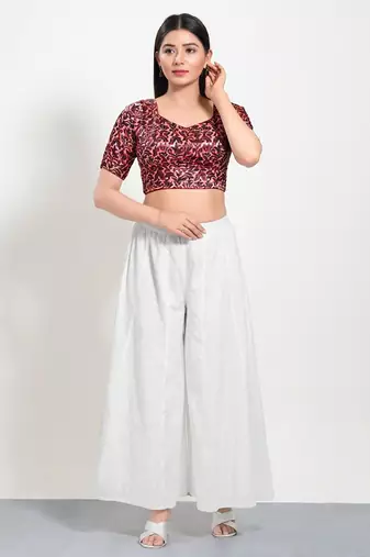 Muhenera Padded Silk Sweatheart Neck Blouse