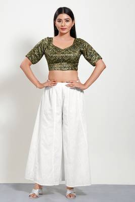 Muhenera Padded Silk Sweatheart Neck Blouse 4