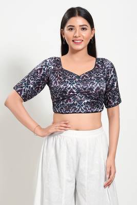 Muhenera Padded Silk Sweatheart Neck Blouse 1