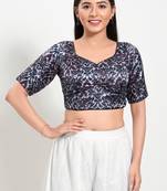 Muhenera Padded Silk Sweatheart Neck Blouse