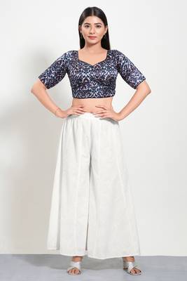 Muhenera Padded Silk Sweatheart Neck Blouse 4