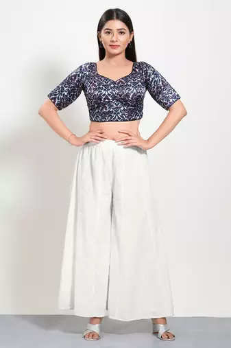 Muhenera Padded Silk Sweatheart Neck Blouse