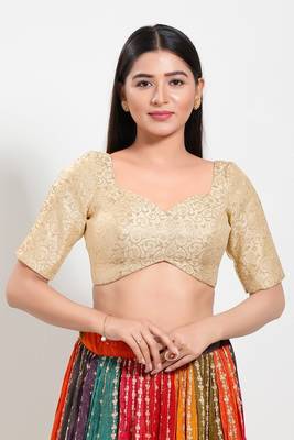 Muhenera Padded Brocade Sweatheart Neck Blouse 1