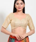Muhenera Padded Brocade Sweatheart Neck Blouse