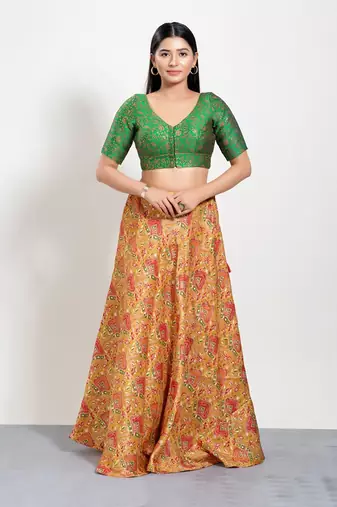 Muhenera Padded Brocade V-Neck Blouse