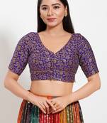 Muhenera Padded Brocade V-Neck Blouse