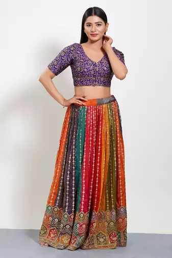 Muhenera Padded Brocade V-Neck Blouse