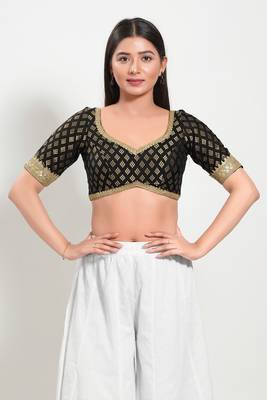 Muhenera Padded Brocade Sweatheart Neck Blouse 1