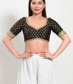 Muhenera Padded Brocade Sweatheart Neck Blouse
