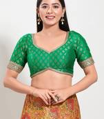 Muhenera Padded Brocade Sweatheart Neck Blouse