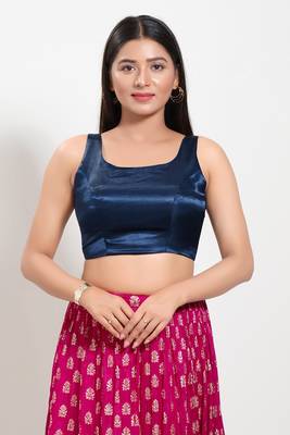 Muhenera Padded Silk Round Neck Blouse 1