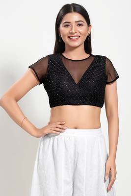 Muhenera Padded Net V-Neck Blouse 1